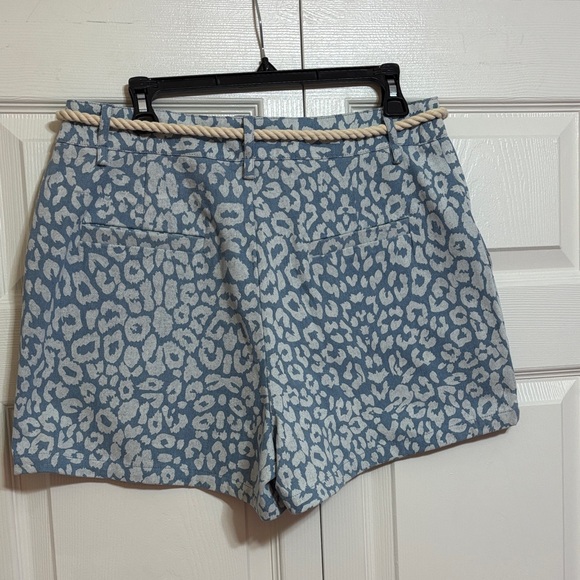 White Birch High Waist Animal Print Shorts with Rope Belt - Picture 3 of 4